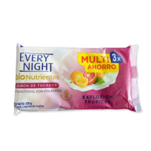Jabón de tocador Explosión tropical Every Night (330gr) (3u)